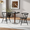 Windsor dining chair set of 2 in sleek black finish, featuring ergonomic backrest and sturdy rubber wood construction.