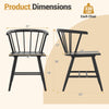 Windsor dining chair dimensions showing ergonomic design and sturdy construction, suitable for kitchens and dining.