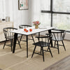 Windsor dining chair set of 4 in black with ergonomic backs, perfect for kitchens and dining rooms.