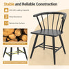 Windsor dining chair set of 4 in black, featuring a natural rubber wood frame and ergonomic high spindle back for.
