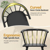 Curved semi-circle backrest and ergonomic high spindle back of the Windsor dining chair set in sleek black finish.