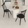 Windsor dining chair set of 2 in black with ergonomic backrest, perfect for dining rooms and kitchens.