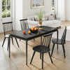 Windsor dining chair set in black with ergonomic backrest, perfect for dining rooms and cafes.
