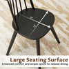 Windsor dining chair with large black rubber wood seat, featuring a 17" surface for comfortable dining.