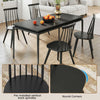 Windsor dining chair set of 4 in black with ergonomic spindles, perfect for dining rooms and cafes.