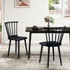 Windsor dining chairs set of 2 in black with spindle back design, perfect for dining room or kitchen use.