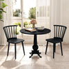 Windsor dining chairs set of 2 in black rubber wood with spindle back, perfect for dining rooms or kitchens.