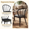 Windsor dining chair set of 4 in black with spindle backrest and concave seat, perfect for elegant home decor.
