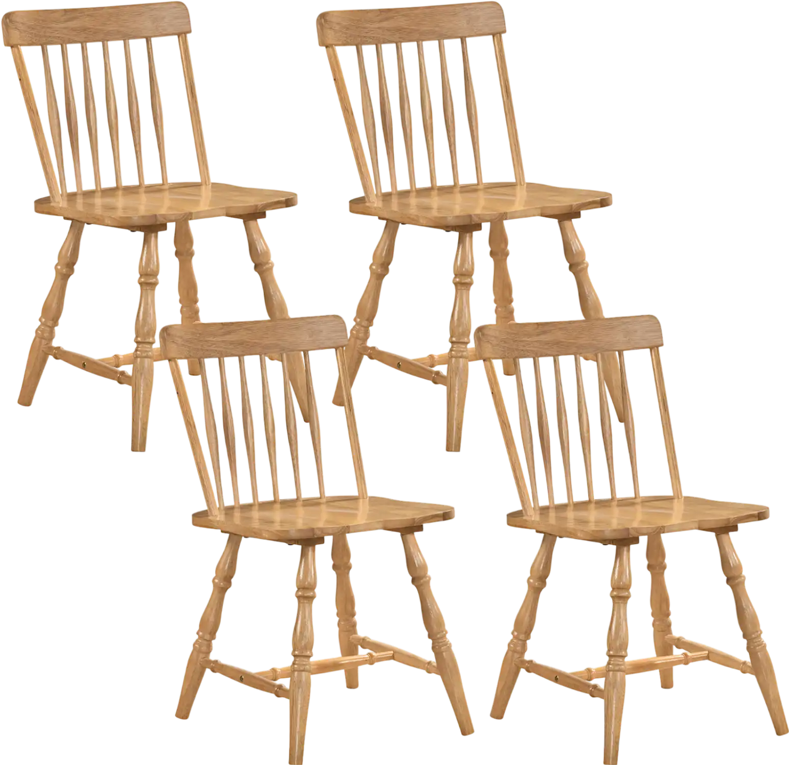 Costway Windsor Dining Chairs Set of 4 Curved Spindle Back 63561022 New