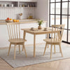 Windsor Dining Chairs Set of 2 Mid Century Rubber Wood Kitchen Chairs with Swivel Seat-Natural - Gallery View 1 of 8