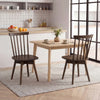 Windsor Dining Chairs Set of 2 Mid Century Rubber Wood Kitchen Chairs with Swivel Seat-Walnut - Gallery View 1 of 8