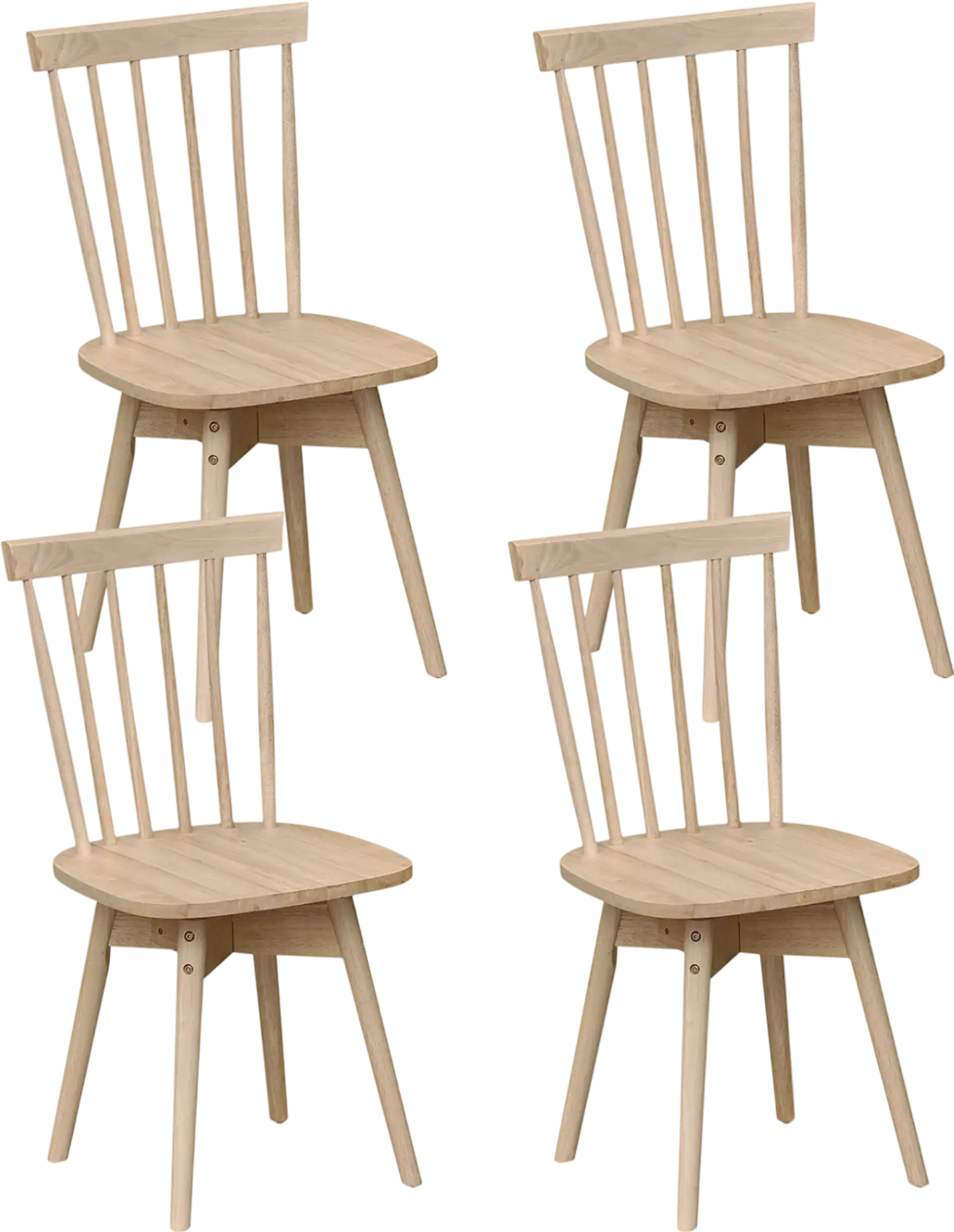 Costway Windsor Swivel Dining Chairs Set of 4 Rubber Wood Kitchen Chairs 28882992 New