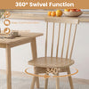 Windsor dining chair with 360° swivel function, solid rubber wood, and spacious seat for comfortable dining.