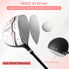 Women's golf driver showcasing a large sweet spot and alignment aid for improved accuracy, ideal for off-center hits.
