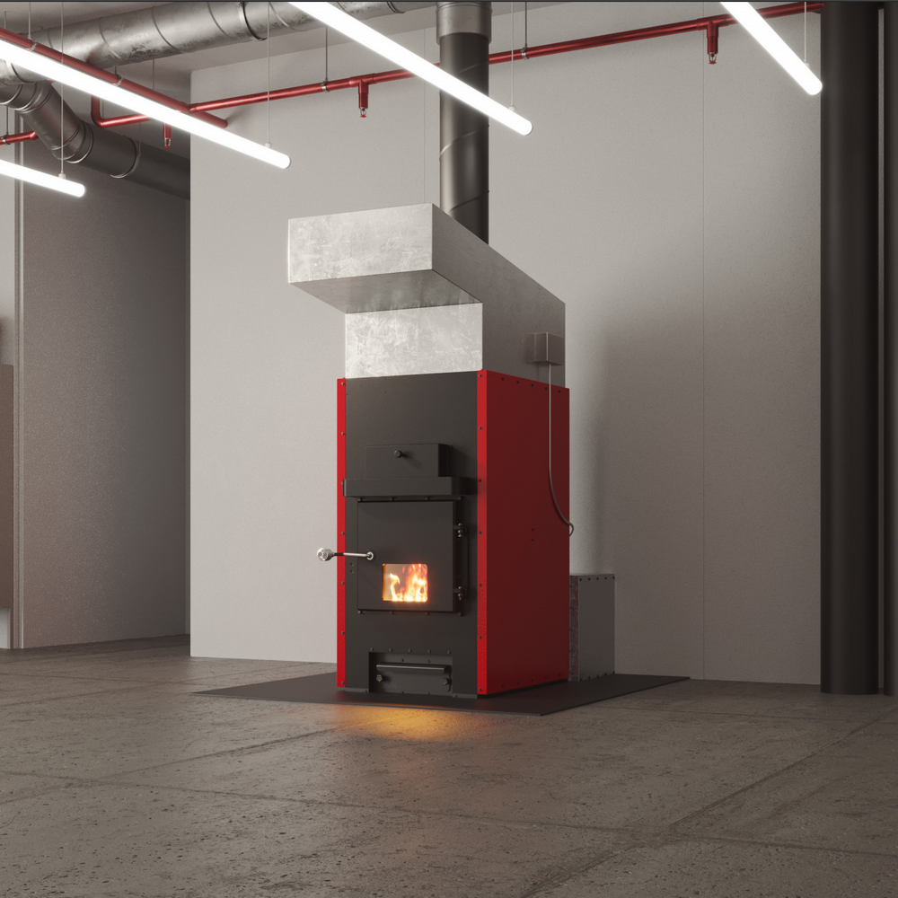 Hot Blast Shelter Wood Furnace Outdoor Forced Air Wood Furnace