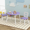 Wood Activity Kids Table and Chair Set with Center Mesh Storage-Purple - Gallery View 1 of 10
