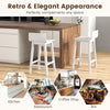 White wood bar stools set of 2 with solid back and seat, ideal for kitchen or restaurant use, featuring ergonomic.