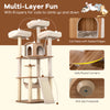Multi-layer cat tree featuring 3 padded perches, a cozy condo, and sisal scratching posts for climbing and lounging.