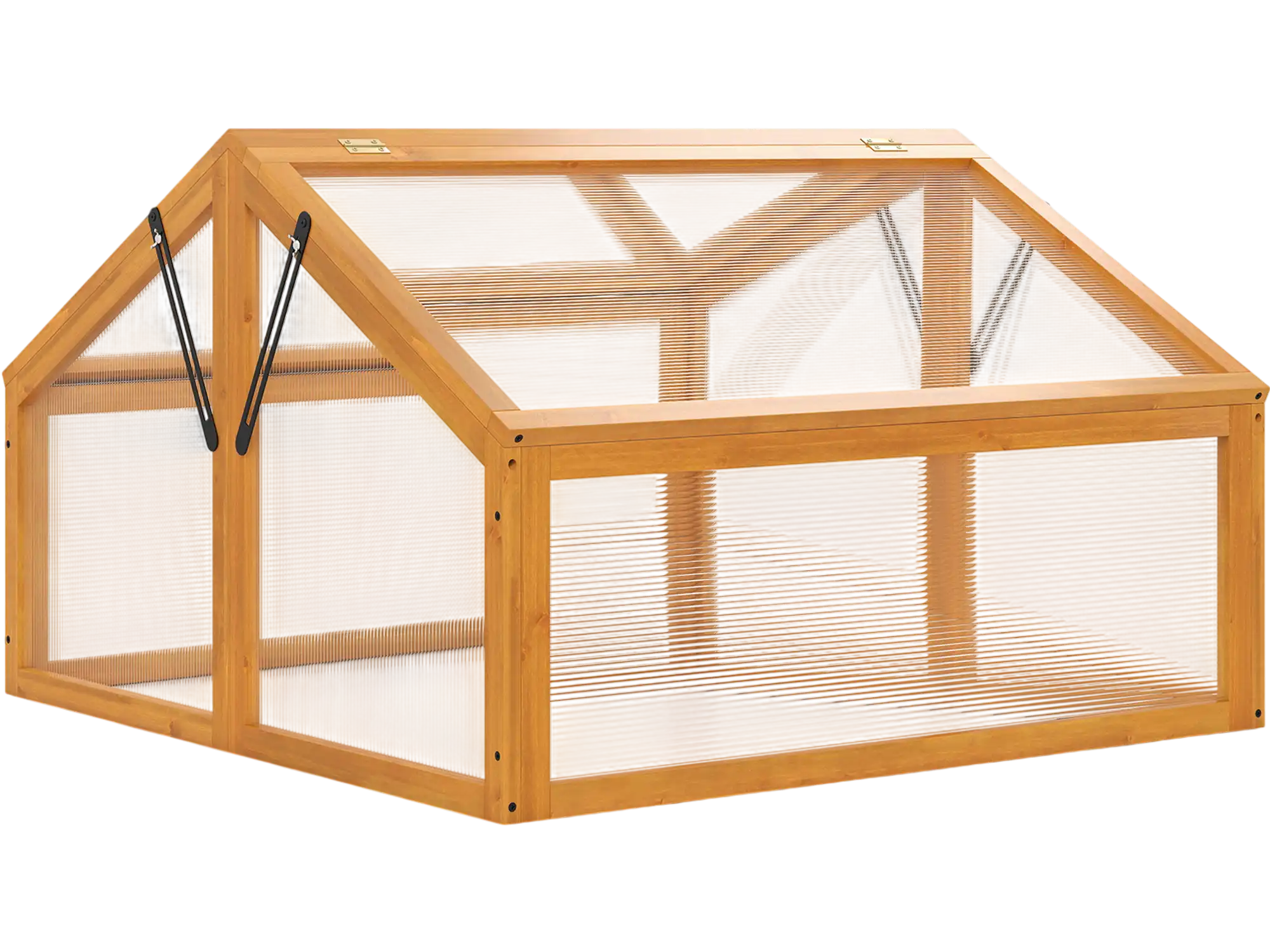 Costway Wood Cold Frame Greenhouse Raised Planter Transparent Openable Roof 99630505 New
