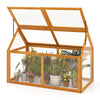 Wood cold frame greenhouse with adjustable roof, transparent panels, and fir wood frame for plant protection and.