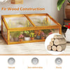 Wood cold frame greenhouse with transparent flip-top roof, sturdy fir wood construction, ideal for protecting plants.