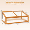 Wood cold frame greenhouse raised planter bed dimensions with transparent flip-top roof for plant protection.