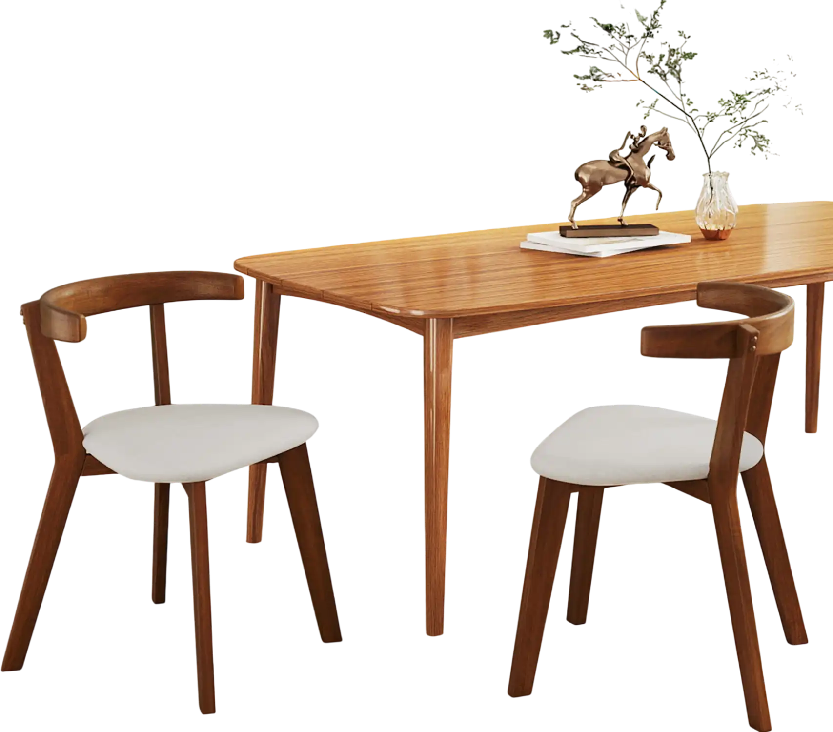 Costway Wood Dining Chairs Set of 2 Padded Seat Curved Back Walnut 13289764 New