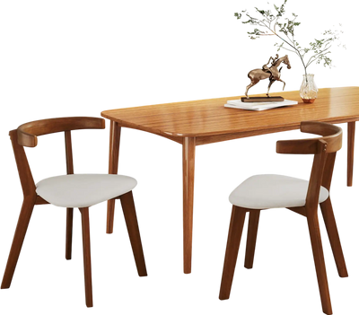 Costway Wood Dining Chairs Set of 2 Padded Seat Curved Back Walnut 13289764 New