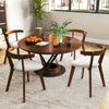 Wood dining chair set of 2 with padded seats and curved backs in walnut finish, perfect for dining or living room use.