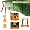 Wood dining chair with padded seat and curved backrest, crafted from natural rubber wood for sturdy support.