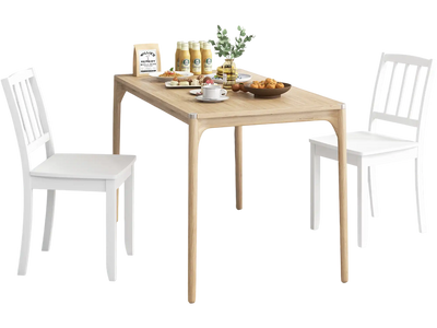 Costway Wood Dining Chair Set of 2 White Rubber Wood Legs 94718536 New
