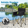 Oversized high camping chair with detachable armrests, sturdy steel tube frame, and anti-skid feet for outdoor.