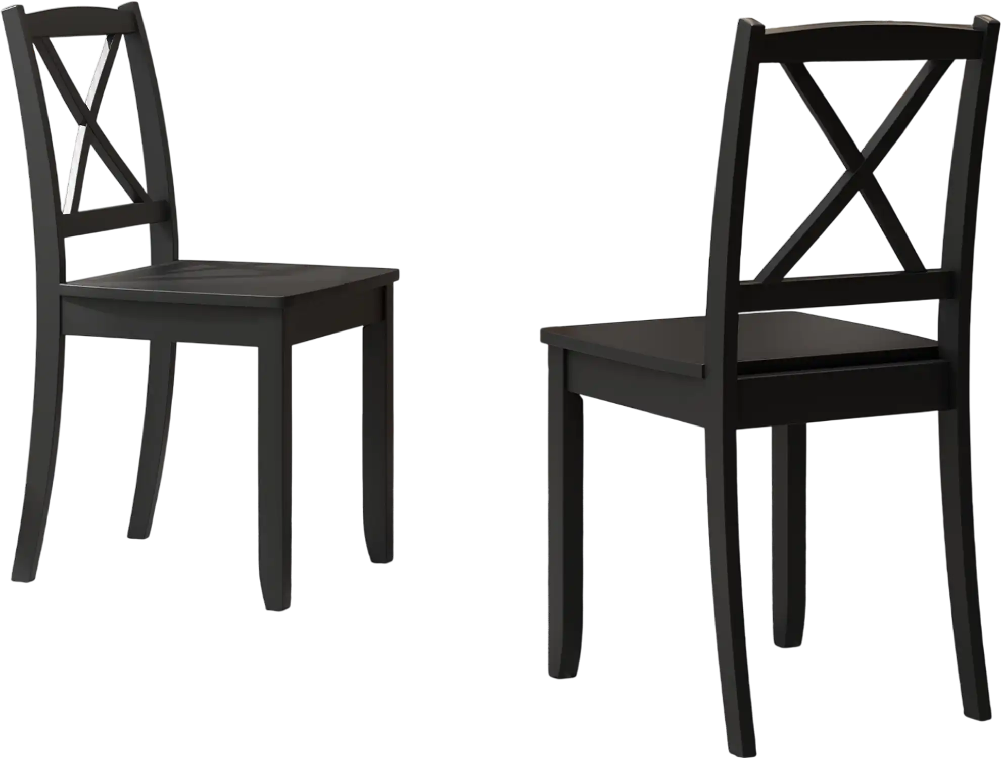 Costway Wood Dining Chairs Set of 2 Curved Backrest Black 93745126 New