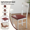 High-back dining chair with a high-resilience upholstered seat in red PU leather, perfect for kitchen or dining room.