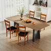 Wood dining chairs set of 4 with rubber wood frame in walnut finish, featuring high backrests and upholstered seats for.