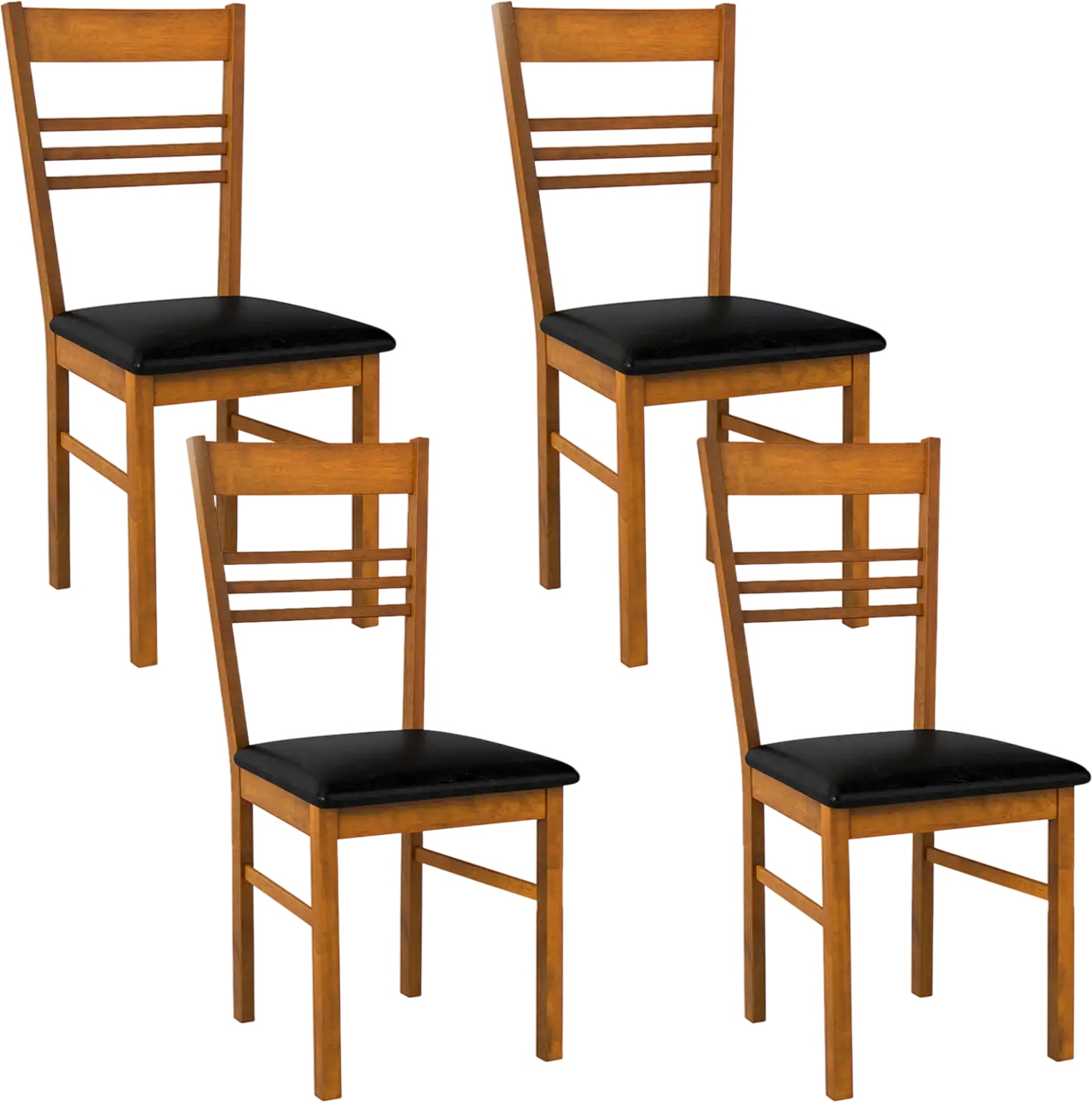 Costway Wood Dining Chairs Set of 4 Rubber Wood Frame 43823421 New