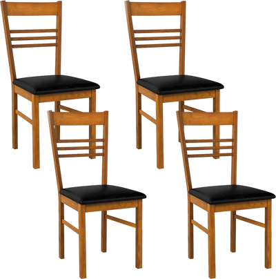 Costway Wood Dining Chairs Set of 4 Rubber Wood Frame 43823421 New