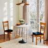 Wood dining chairs set of 4 with walnut finish, featuring high backrests and PU leather seats, ideal for dining rooms.