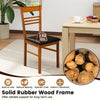 Wood dining chair with a solid rubber wood frame in walnut, featuring a high backrest and PU leather seat for comfort.
