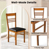 Wood dining chair with high backrest and breathable slats, featuring a walnut finish and sturdy rubber wood frame.