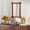 Wood Framed Mirror with Acacia Wood Frame and Vintage Rivet Design Brown-S - Gallery View 1 of 10