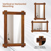 Wood framed mirror featuring a vintage rivet design, made from acacia wood, suitable for vertical or horizontal.