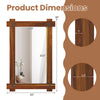 Wood framed mirror with acacia wood and vintage rivet design, measuring 20" x 30", ideal for enhancing rustic decor.