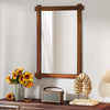 Wood Framed Mirror with Acacia Wood Frame and Vintage Rivet Design Brown-L - Gallery View 1 of 10