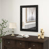 Wood framed rectangular wall mirror in black with a slim design, perfect for stylish entryway or living room decor.