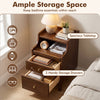 Wood nightstand with spacious tabletop and two handy storage drawers in brown, perfect for bedside essentials.