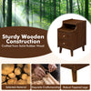 Brown wood nightstand set of 2 featuring solid rubber wood construction and robust tapered legs for bedroom storage.