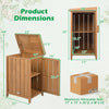 Wood package delivery box with openable lid, removable shelf, and acacia wood frame for garden storage and organization.