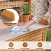 Wood plant workstation featuring a waterproof stainless steel tabletop with anti-fall baffles for convenient plant care.