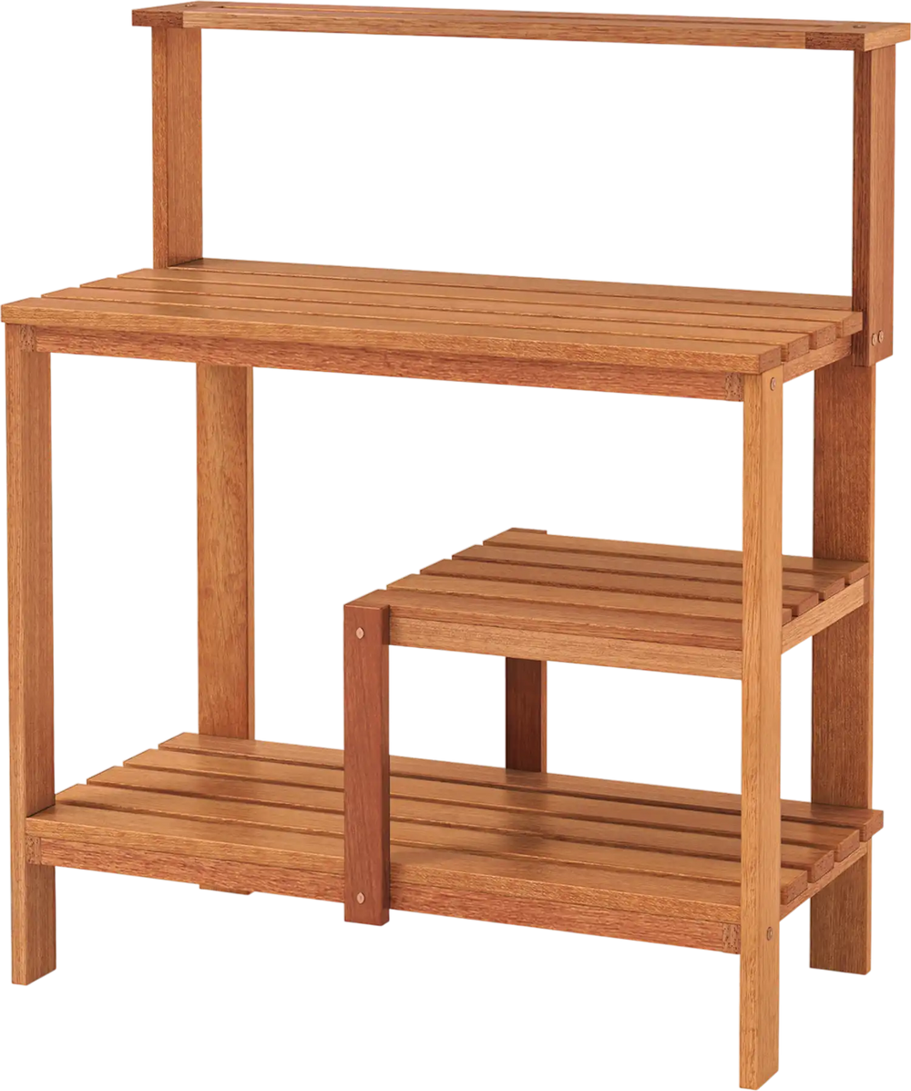 Outdoor Garden Potting Wood Planting Workstation with Open Shelves